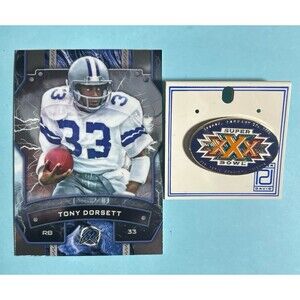 Super Bowl XXX Collectable  Pin 1996 Arizona NFL-+ Tony Dorsett COWBOYS card